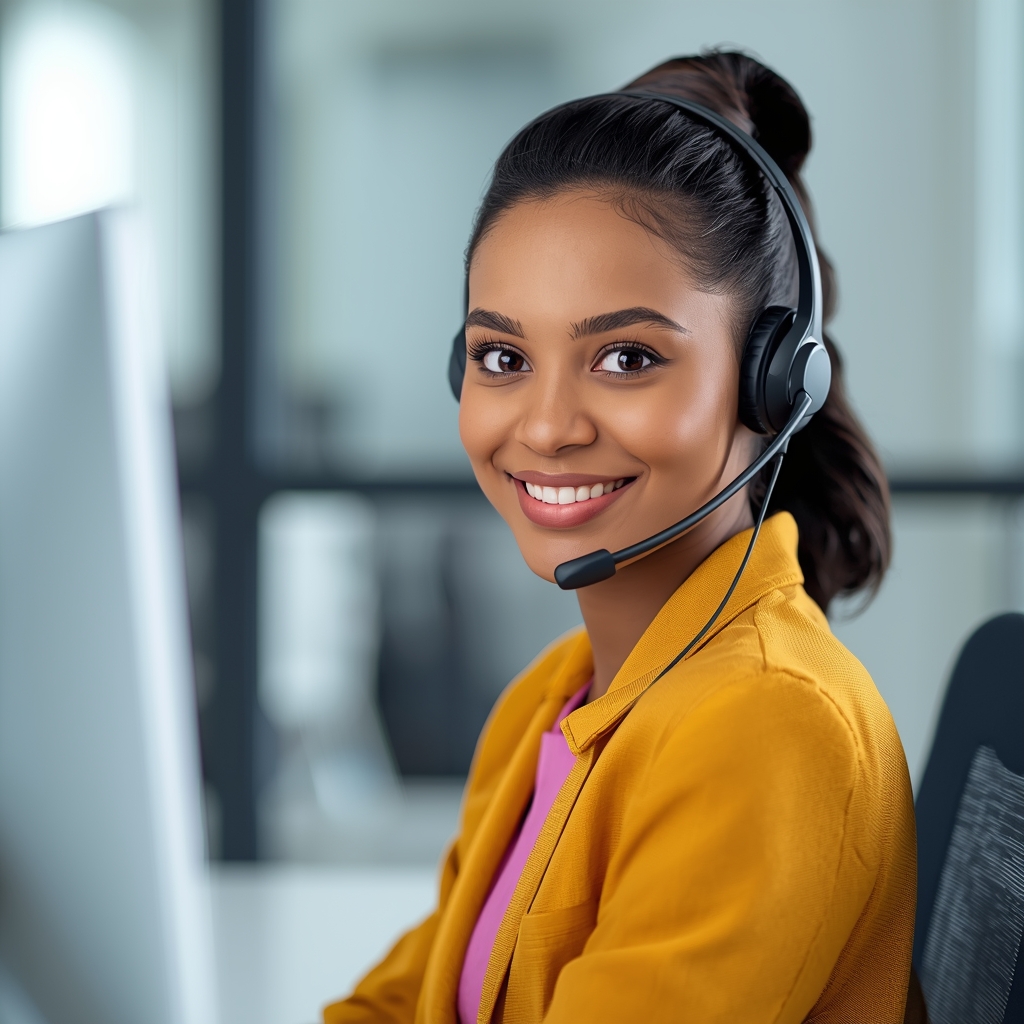 Friendly customer support executive